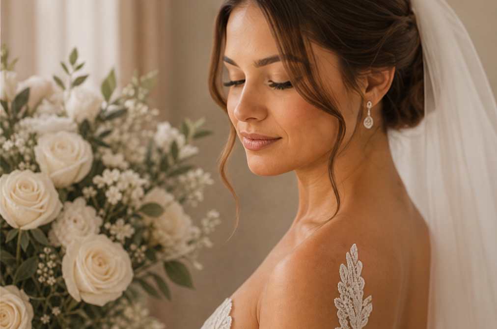 Experiencia Novias — novia con velo y ramo de flores